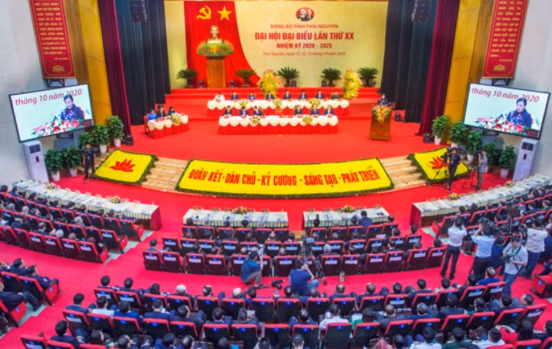 Quang cảnh Lễ khai mạc Đại hội đại biểu Đảng bộ tỉnh Thái Nguyên lần thứ 20, nhiệm kỳ 2020 - 2025. 