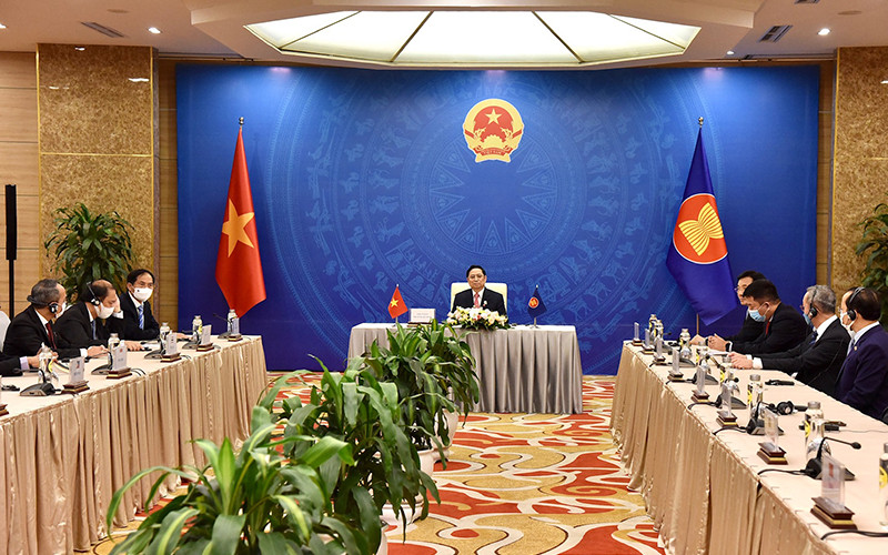 Quang cảnh buổi tiếp. (Ảnh: TRẦN HẢI)