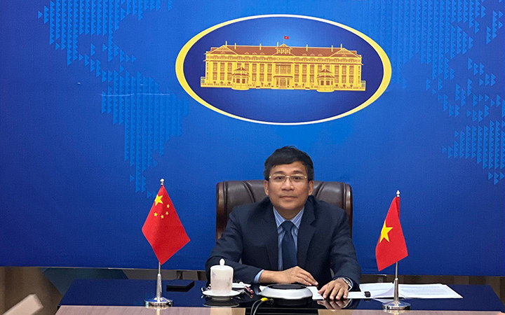 Thứ trưởng Nguyễn Minh Vũ tại Hội đàm (Ảnh: MOFA).