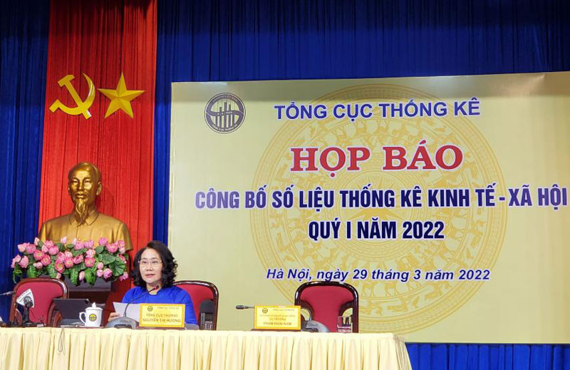 Tổng cục Thống kê họp báo công bố tình hình kinh tế-xã hội quý I/2022.