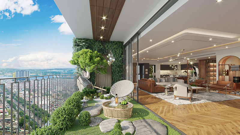 Căn hộ Sachi Prime có phòng khách thiết kế mở với tầm view rộng giúp gia tăng không gian sống, luôn tràn ngập không khí trong lành, thoáng đãng.