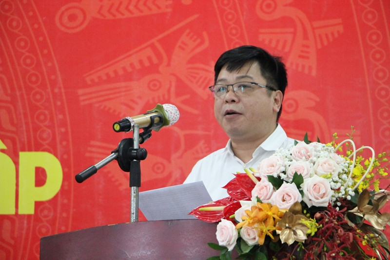 Đồng chí Quế Đình Nguyên, Ủy viên Ban Thường vụ, Thường trực Đảng ủy, Phó Tổng Biên tập Báo Nhân Dân phát biểu tại lễ kỷ niệm.
