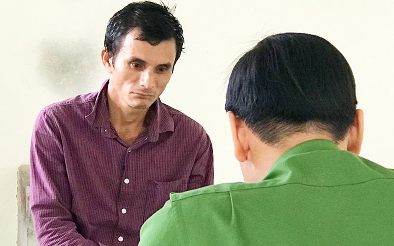 Bị can Ngô Hoàng Phi tại Cơ quan Công an.