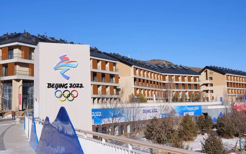 Làng Olympic Bắc Kinh 2022, nơi diễn ra các cuộc tranh tài và phục vụ ăn, ở cho các vận động viên. (Ảnh: Tân Hoa Xã)