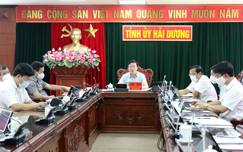 Thường trực Tỉnh ủy Hải Dương họp sáng 18/8, quyết định công tác hỗ trợ phòng, chống dịch Covid-19.