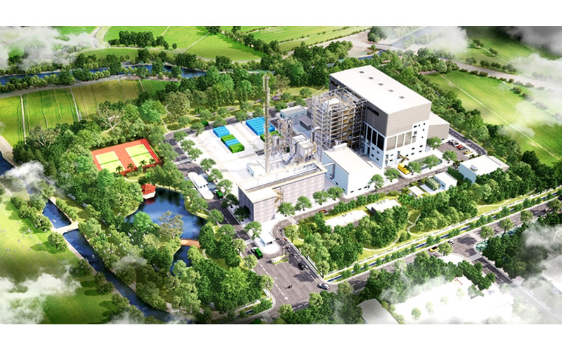 Phối cảnh Nhà máy xử lý chất thải rắn công nghệ cao phát năng lượng tại Bắc Ninh.