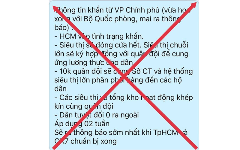 Những thông tin được đăng tải trên mạng xã hội là bịa đặt.