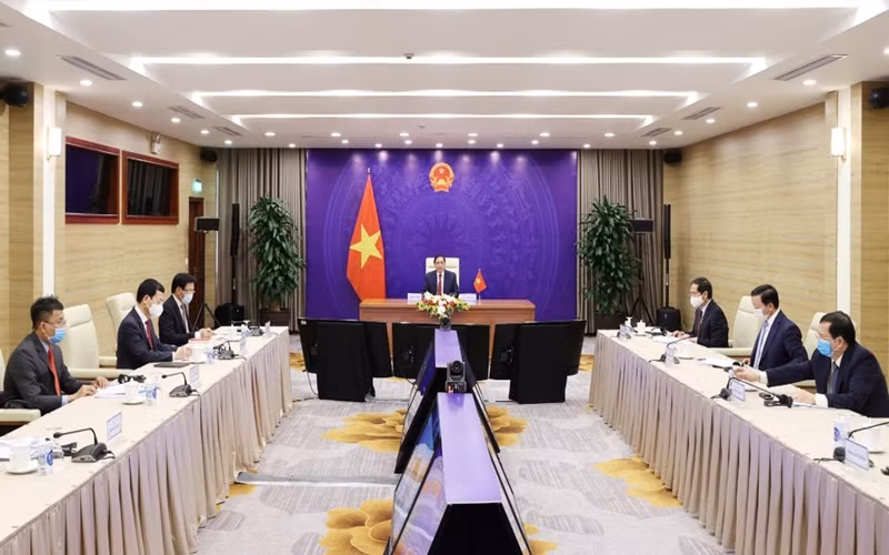 Hội nghị quốc tế về tương lai châu Á lần thứ 26 theo hình thức trực tuyến. (Ảnh: Bộ Ngoại giao)