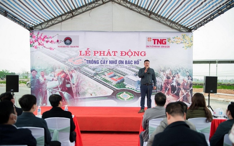 Tập đoàn TNG Holdings Việt Nam tổ chức Lễ phát động Tết trồng cây đầu năm tại thị trấn Đức Thọ (Hà Tĩnh). 