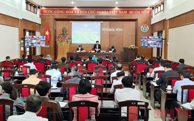 Quang cảnh Hội nghị trực tuyến triển khai nhiệm vụ ngành thông tin và truyền thông Đắk Nông năm 2022 và giai đoạn 2022-2025.