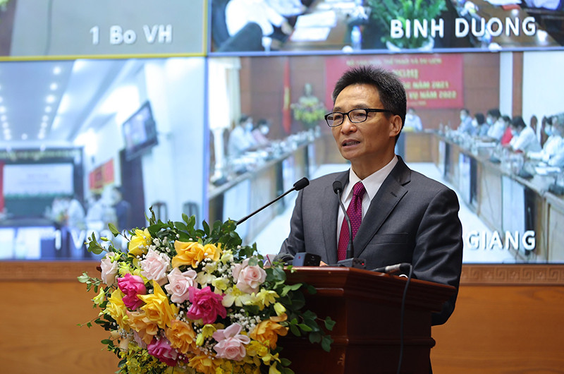 Phó Thủ tướng Vũ Đức Đam phát biểu tại hội nghị. (Ảnh: MINH KHÁNH)