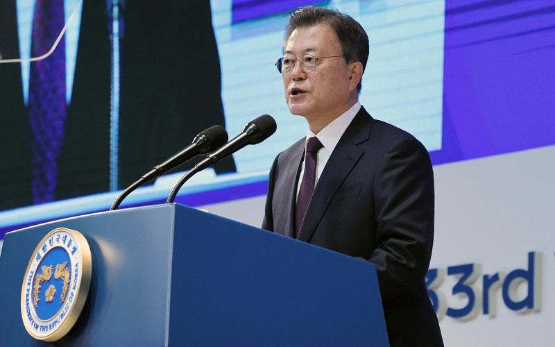 Tổng thống Hàn Quốc mãn nhiệm Moon Jae-in. (Ảnh: Yonhap)