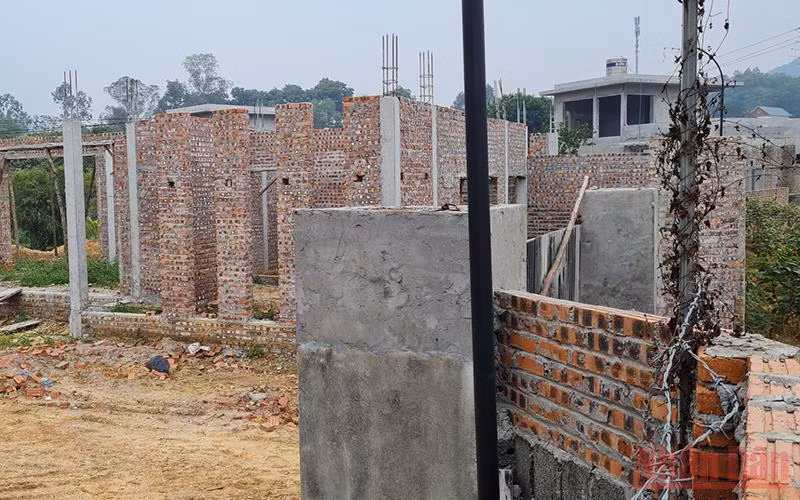 Công trình xây dựng trái phép của ông Trần Ngọc Quang tại thôn Thanh Cao, xã Ngọc Thanh.