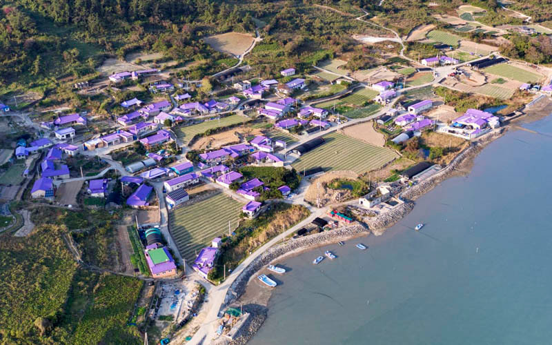 Những mái nhà tím của "Quần đảo Tím" (Ảnh: CNN) 