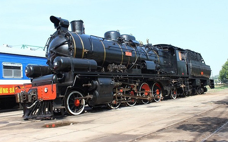 Hình ảnh đầu tàu bằng máy hơi nước sau khi phục dựng (Ảnh: VNR)
