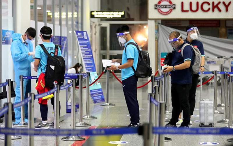 Đội tuyển Việt Nam sẽ có mặt tại Hà Nội vào lúc 20 giờ 30 tối ngày 3/9. (Ảnh: TTXVN)