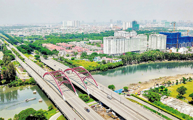 Một góc đô thị phía nam thành phố Hồ Chí Minh. (Ảnh: Vũ Nguyên/Báo Nhân Dân)