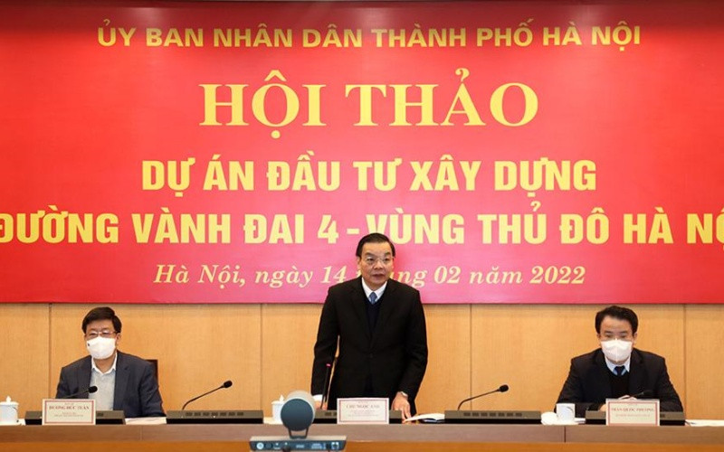 Chủ tịch UBND TP Hà Nội Chu Ngọc Anh chủ trì hội thảo. (Ảnh: Thủy Tiên)