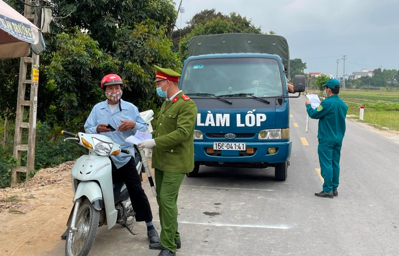 Chốt kiểm soát y tế ở phường An Phụ, thị xã Kinh Môn. 