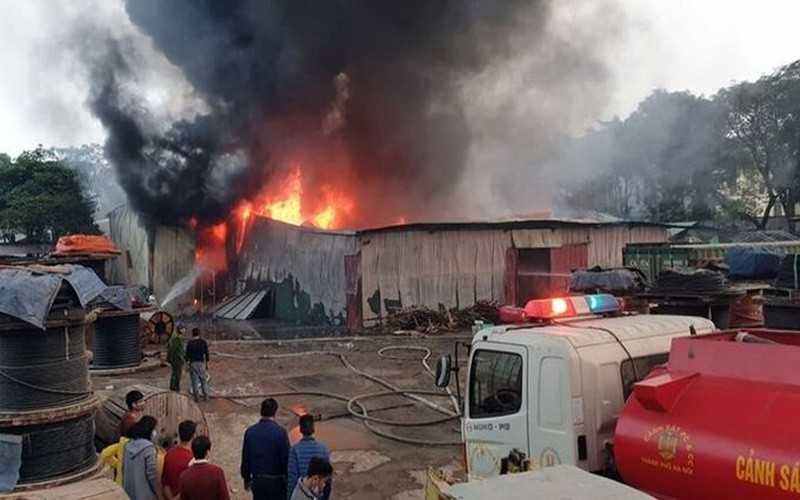Hiện trường vụ cháy.