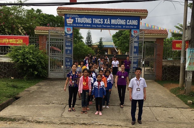 Trường trung học cơ sở xã Mường Cang, nơi xảy ra sự việc.