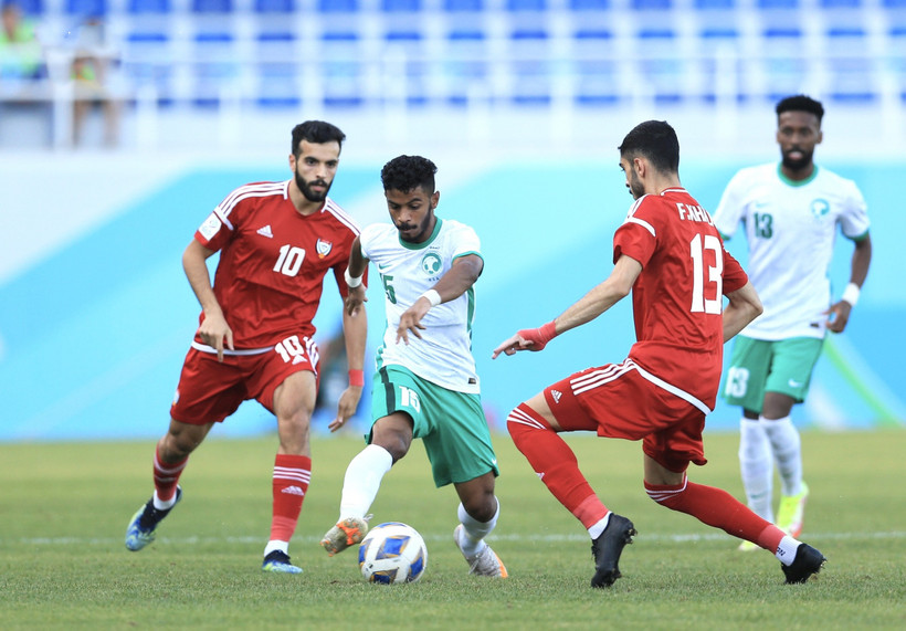 U23 Saudi Arabia (áo trắng) sẽ là đối thủ của U23 Việt Nam ở Tứ kết U23 châu Á 2022. (Ảnh: Ngọc Duy)
