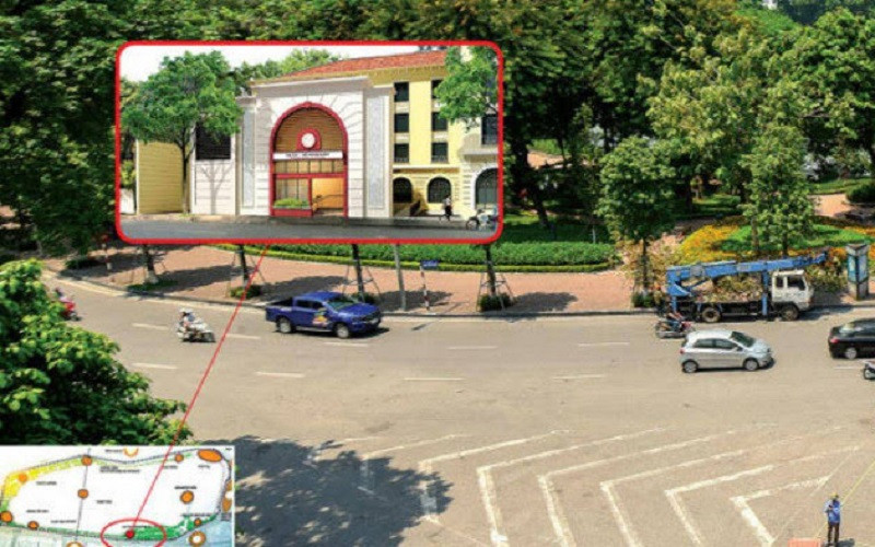 Vị trí ga C9 được Hà Nội đề xuất dịch chuyển khỏi vùng bảo vệ di tích hồ Hoàn Kiếm.