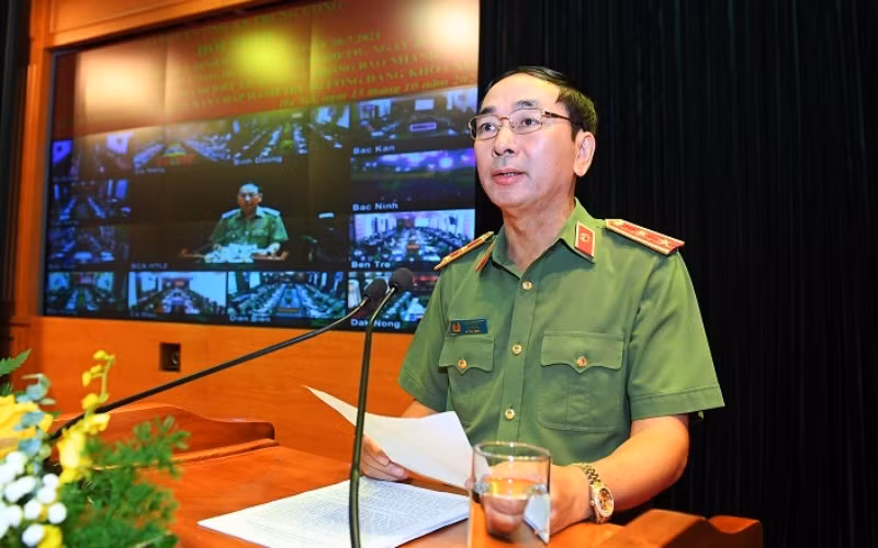 Đồng chí Trần Quốc Tỏ phát biểu tại Hội nghị.