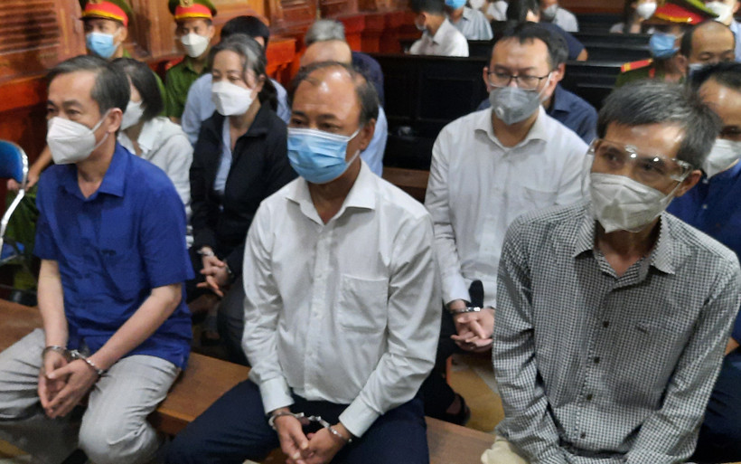 Các bị cáo liên quan đến vụ án SARGI tại phiên tòa sơ thẩm.