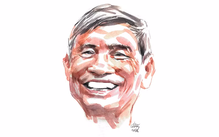 Ký họa chân dung kiến trúc sư Nguyễn Đình Lễ của họa sĩ Đỗ Hoàng Tường.