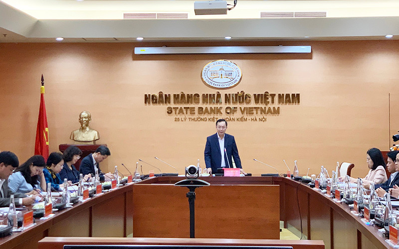 Phó Thống đốc Thường trực Ngân hàng Nhà nước Việt Nam Đào Minh Tú phát biểu khai mạc Hội nghị.