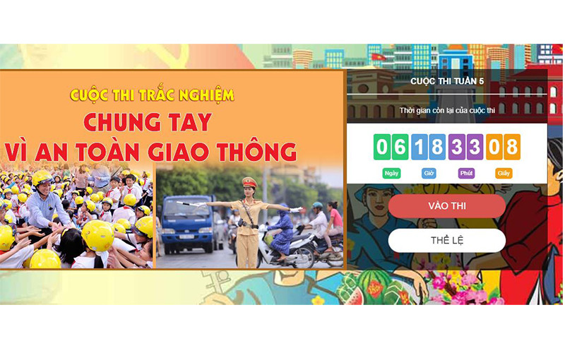 Số lượt thi trắc nghiệm “Chung tay vì an toàn giao thông” tuần bốn tiếp tục tăng mạnh