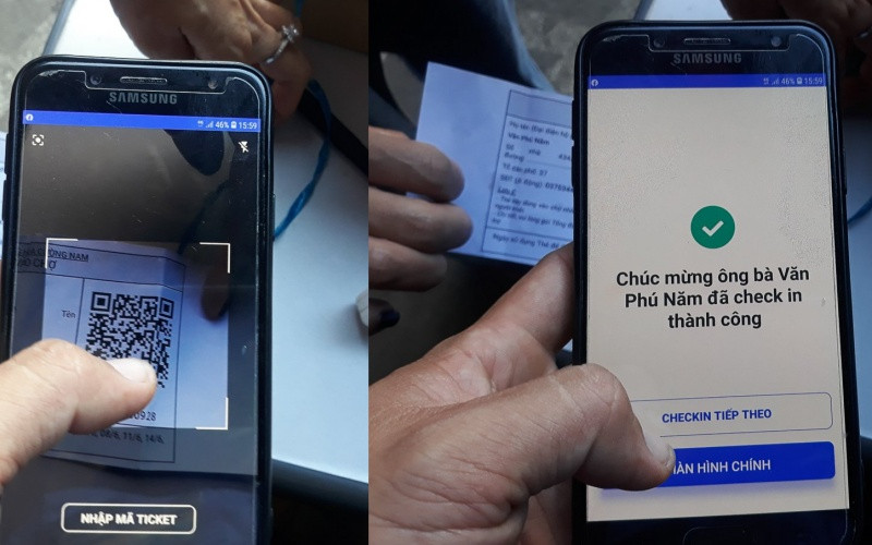 Quét mã QR qua điện thoại để kiểm tra thông tin chính xác.