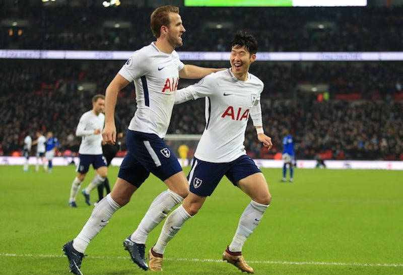 Bộ đôi tiền đạo của Tottenham, H. Kane (trái) và Son Heung-Min.