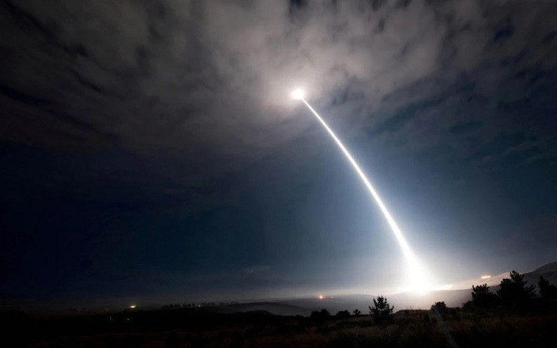 Mỹ thử nghiệm tên lửa đạn đạo xuyên lục địa Minuteman III năm 2017. (Nguồn: Reuters)