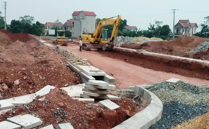 Thi công dự án tái định cư đại lộ Đông - Tây tỉnh Thái Nguyên.