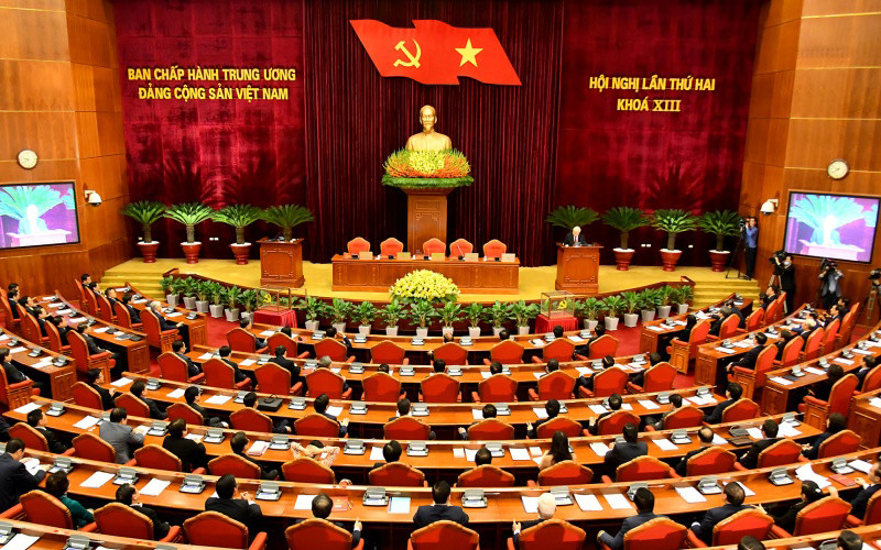 Quang cảnh bế mạc Hội nghị lần thứ hai Ban Chấp hành Trung ương Đảng Cộng sản Việt Nam khóa XIII.