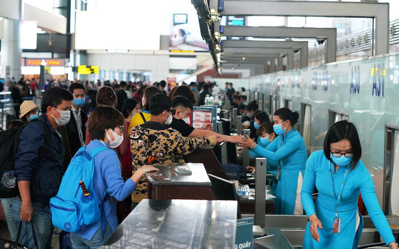 Các chuyến bay nội địa phục hồi tại Nhà ga T1 Nội Bài. (Ảnh: QUANG HƯNG)