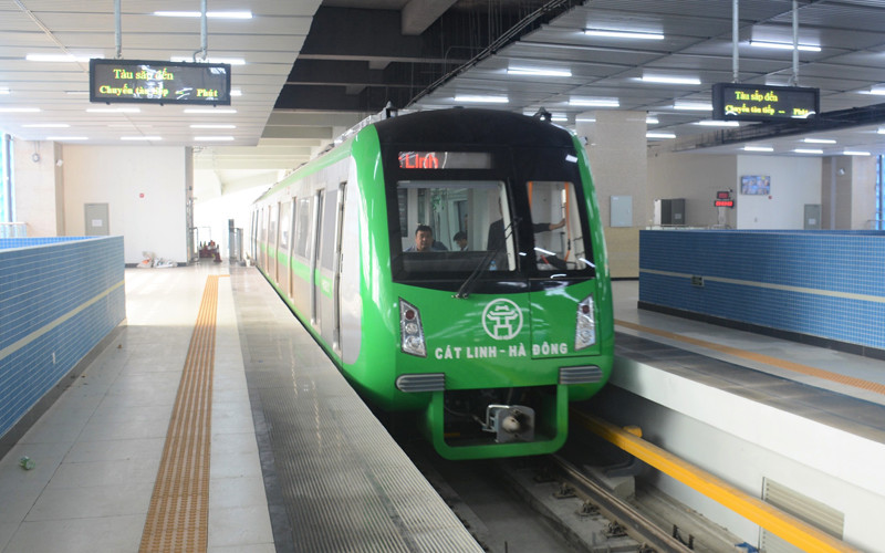 Đoàn tàu đường sắt đô thị Cát Linh - Hà Đông. 