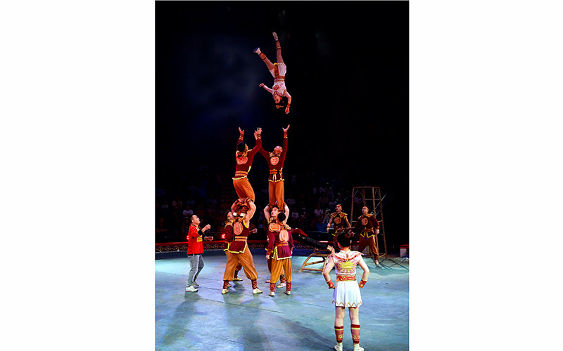 Hào khí Việt (Liên đoàn Xiếc Việt Nam) - tiết mục đoạt giải nhất Cuộc thi Tài năng Xiếc toàn quốc 2021. Ảnh: Thanh Hà