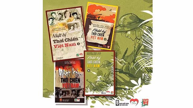 Bốn tập của bộ sách “Nhật ký thời chiến Việt Nam”.