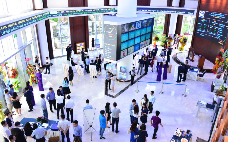 Bên trong Sở Giao dịch Chứng khoán TP Hồ Chí Minh. (ẢNH: THÁI GIANG)