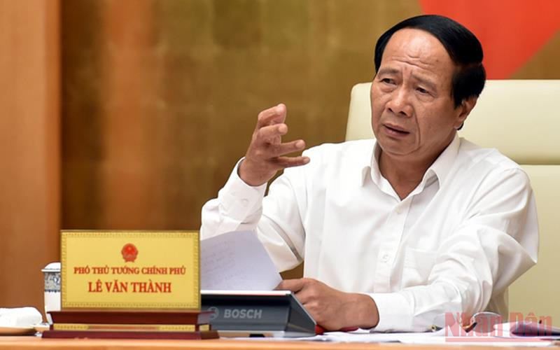 Phó Thủ tướng Lê Văn Thành phát biểu tại cuộc họp. (Ảnh: Đức Tuân)