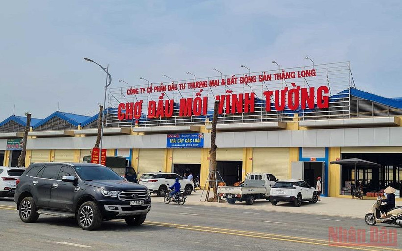 Chợ đầu mối Vĩnh Tường (Vĩnh Phúc). (Ảnh: HÀ HỒNG HÀ).