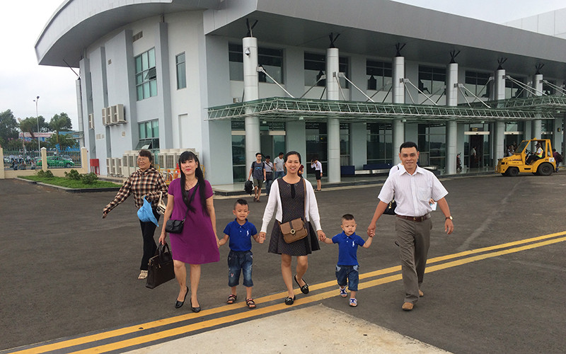 Ảnh minh họa: Hành khách tại Cảng hàng không PleiKu khi dịch chưa bùng phát.