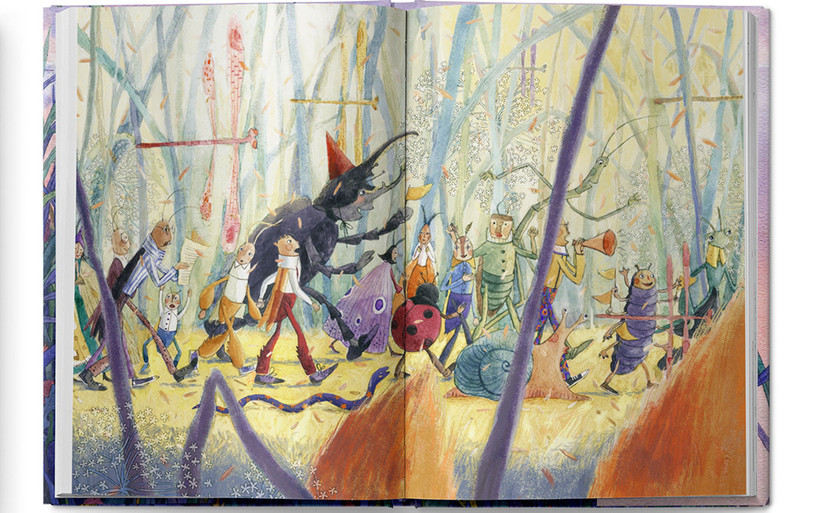 Một trang minh họa của tác phẩm "Dế mèn phiêu lưu ký" ấn bản 2020.