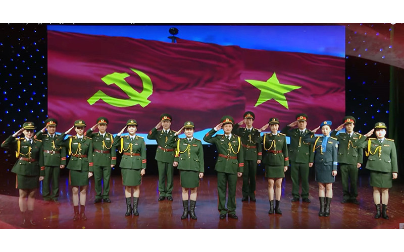 Đội tuyển Văn hóa- Nghệ thuật Quân đội nhân dân Việt Nam tham gia Cuộc thi "Đội quân văn hóa" tại Army Games 2021. (Ảnh: chụp màn hình) 