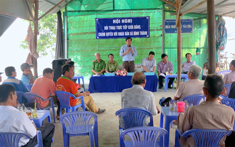 Hội nghị đối thoại trực tiếp giữa Đảng, chính quyền với nhân dân xã Bình Thành (huyện Thoại Sơn, An Giang).