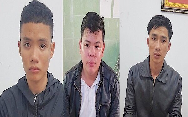 Các đối tượng Nguyễn Bá Tuấn, Trần Đình Ý và Huỳnh Văn Hùng. (Ảnh Công an cung cấp)