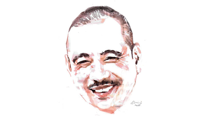 Ký họa chân dung họa sĩ Phạm Hà Hải của họa sĩ Đỗ Hoàng Tường.